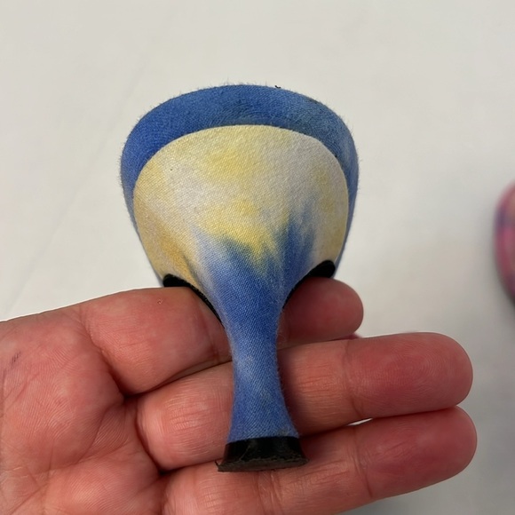 Y2K JEFFREY CAMPBELL COLORFUL TIE-DYE LEATHER  KITTEN HEELS 7.5 - Picture 7 of 16